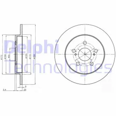 DELPHI BG4201C Fren Dıskı (Cıftlı Paket)   Boyalı Delıksız Arka // Toyota; Ct 200h // Prıus Verso S01/2009 > 4243112310