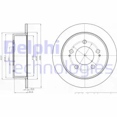 DELPHI BG4220 Fren Dıskı (Cıftlı Paket) Delıksız Arka Ssangyong Actyon Kyron 05/2005 > 4840109001