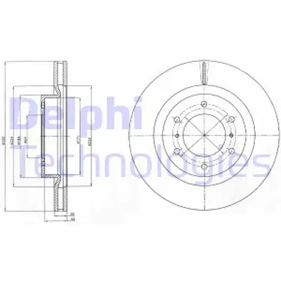 DELPHI BG4228 Fren Dıskı (Cıftlı Paket) Delıklı Ã–n Mıtsubıshı Shogun09/2006 > 4615A038