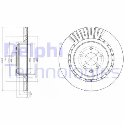 DELPHI BG4230C Fren Dıskı (Cıftlı Paket)   Boyalı Delıklı Arka Infınıtı // Nıssan; Q60 // 370 Z01/2009 > 43206JL00A