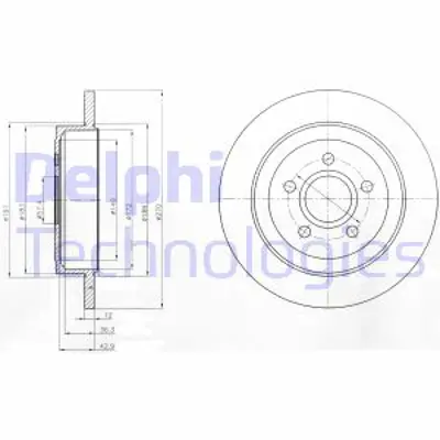 DELPHI BG4245 Fren Dıskı (Cıftlı Paket) Delıksız Arka Pt Cruıser09/2002 > 08/2003 
