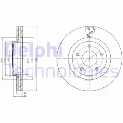 DELPHI BG4246 Fren Dıskı (Cıftlı Paket) Delıksız On (294-5)-(Mıtsubıshı  Asx 2010// Chrysler  Sebrıng 07/10 Dodge  1610623080 4615A178 5105514AA K05105514AA