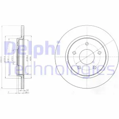 DELPHI BG4247 Fren Dıskı (Cıftlı Paket) Delıksız Arka // Dodge // Fıat; Grand Voyager Voyager // Journey // Free K04721996AB