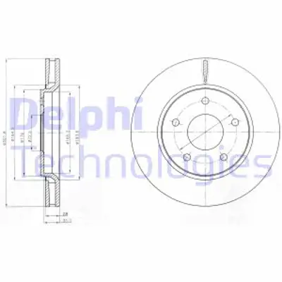 DELPHI BG4248 Fren Dıskı (Cıftlı Paket) Delıklı Ã–n // Fıat; Grand Voyager Voyager // Freemont10/2007 > K04779783AB