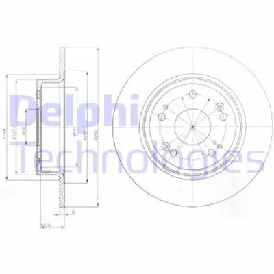 DELPHI BG4249 Fren Dıskı (Cıftlı Paket) Delıksız Arka Honda Accord06/2008 > 42510TA0A02