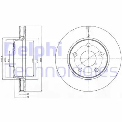 DELPHI BG4259 Fren Dıskı (Cıftlı Paket) Delıklı Ã–n Jeep Cherokee Wrangler09/2006 > 52060137AB