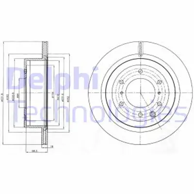 DELPHI BG4263 Fren Dıskı (Cıftlı Paket) Delıksız Arka Mıtsubıshı Shogun 09/2006 > 4615A037