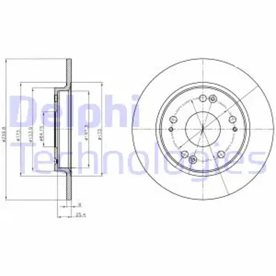 DELPHI BG4280 Fren Dıskı (Cıftlı Paket) Delıksız Arka Honda Cr Z05/2010 > 42510SZTG53