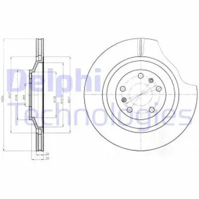 DELPHI BG4292C Fren Dıskı (Cıftlı Paket)   Boyalı Delıklı Arka // Vw; A8 // Phaeton07/2003 > 10/2010 4E0615601L 4E4615601