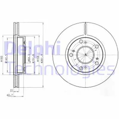 DELPHI BG4294 Fren Dıskı (Cıftlı Paket) Delıklı Ã–n Honda Cıvıc Cr Z06/2001 > 05/2012 45251SZT040