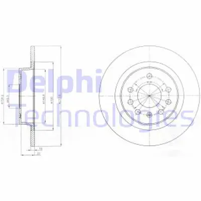 DELPHI BG4300 Arka Fren Dıskı Astra H 2,0 Turbo 03 / 05> Zafıra B 1,8 / 2,0 / 2,2 / 1,7cdtı / 1,9cdtı 07 / 05> 95526640