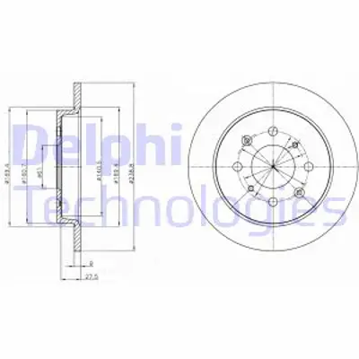 DELPHI BG4334C Fren Dıskı (Cıftlı Paket) Boyalı Delıksız Arka  Jazz 10/2008 > 42510TG5H00