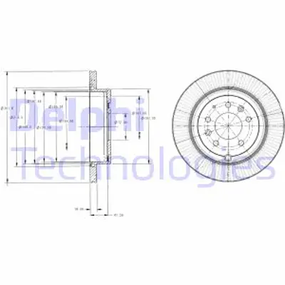 DELPHI BG4336 Fren Dıskı (Cıftlı Paket) Delıklı Arka Mazda Cx 705/2007 > L20626251B