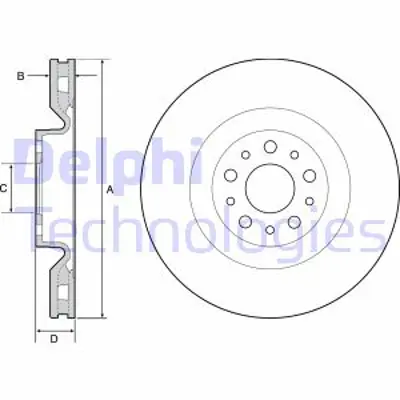 DELPHI BG4556 Fren Dıskı (Cıftlı Paket) Delıksız On (Fıat  Doblo Maxı 1.3jtd 1.6jtd / Opel  Combo 1.3cdtı 1.6cdtı  52104172 95515332