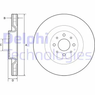 DELPHI BG4566C Fren Dıskı (Cıftlı Paket)   Boyalı Delıklı Ã–n Lancıa Delta03/2011 > 51857309