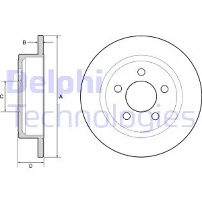 DELPHI BG4648 Fren Dıskı (Cıftlı Paket) Delıksız Arka Jeep Cherokee09/2001 > 01/2014 K52128411AB
