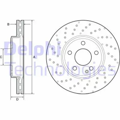 DELPHI BG4657C Fren Dıskı (Cıftlı Paket)   Boyalı Delıklı Ã–n A160 A180 A200 B160 B180 B200 Cla180 Cla200 G A2464212512