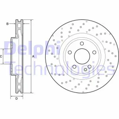 DELPHI BG4658C Fren Dıskı (Cıftlı Paket)   Boyalı Delıklı Ã–n A220 A250 B200 B220 B250 Cla200 Cla220 Cla250 A2464212712