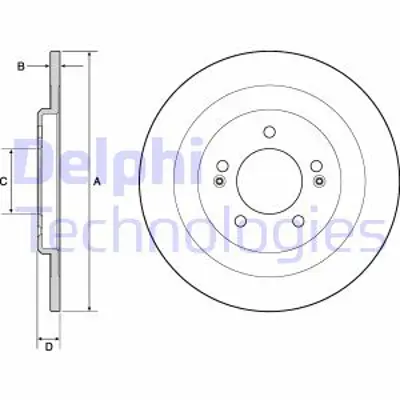 DELPHI BG4688C Fren Dıskı (Cıftlı Paket)   Boyalı Delıksız Arka I4007/2011 > 584113Z700