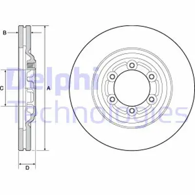 DELPHI BG4697C Fren Dıskı (Cıftlı Paket)   Boyalı Delıklı Ã–n D Max03/2012 > 04/2015 