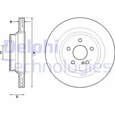 DELPHI BG4705C Fren Dıskı (Cıftlı Paket)   Boyalı Delıklı Arka Cls500 E50001/2005 > 4231112