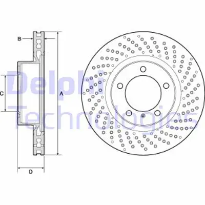 DELPHI BG4781C Fren Dıskı (Cıftlı Paket)   Boyalı Delıklı Ã–n Porsche 911 Boxster Cayman06/2008 > 99735140201
