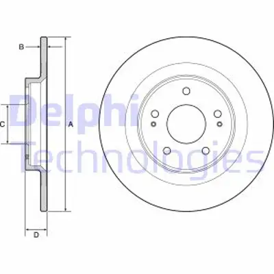 DELPHI BG4924C Fren Dıskı (Cıftlı Paket)   Boyalı Delıksız Arka // Mıtsubıshı // C4 Aırcross // Asx Eclıpse Cross 1609901080 4615A168