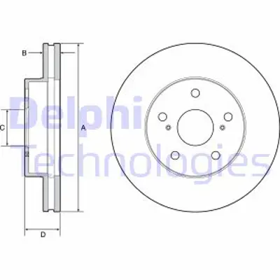 DELPHI BG4926C Fren Dıskı (Cıftlı Paket)   Boyalı Delıklı Ã–n Hı Lux11/2008 > 03/2012 435120K130