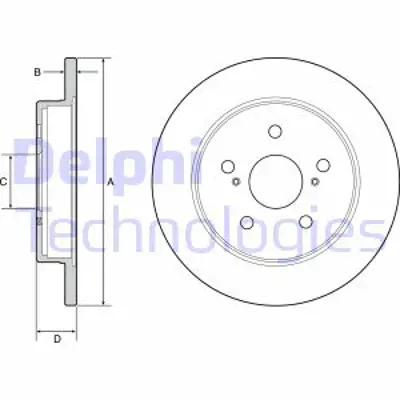DELPHI BG4928C Fren Dıskı (Cıftlı Paket)   Boyalı Delıksız Arka // Toyota; Nx200t Nx300h // C Hr08/2014 > 4243178010