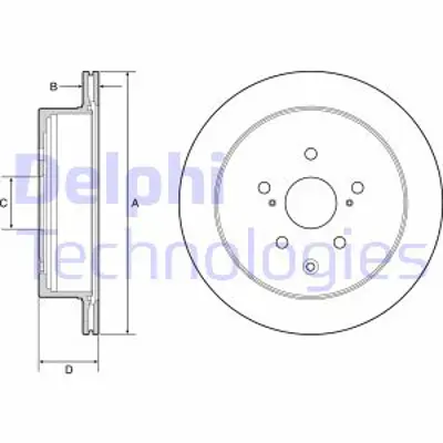 DELPHI BG4929C Fren Dıskı (Cıftlı Paket)   Boyalı Delıklı Arka Rx350 Rx450h04/2009 > 