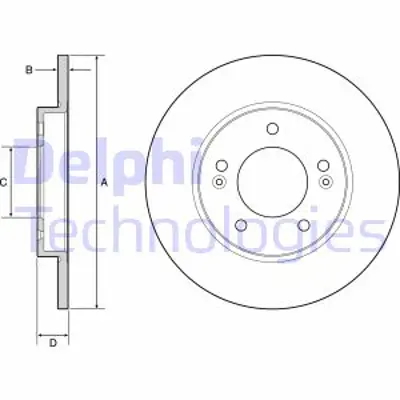 DELPHI BG4949C Fren Dıskı (Cıftlı Paket) Boyalı Delıksız Arka Hyundaı I30 11/2016 > 58411G4300