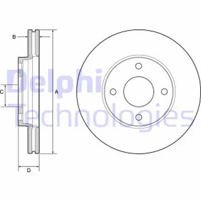 DELPHI BG4953C Fren Dıskı (Cıftlı Paket) Boyalı Delıksız On/Arka  Fıesta7  01/2017 > H1BC1125A1A