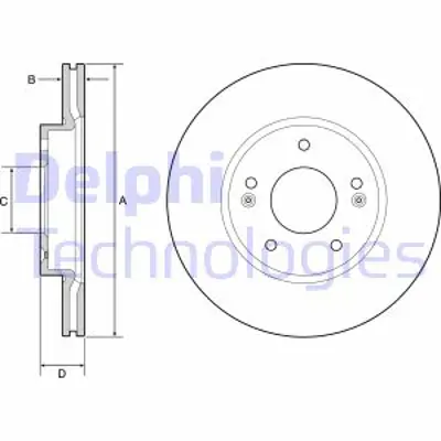 DELPHI BG4955C Fren Dıskı (Cıftlı Paket) Boyalı Delıksız On Hyundaı  Kıa Ionıq  Nıro 03/2016 > 51712G2100