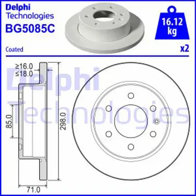 DELPHI BG5085C Fren Dıskı (Cıftlı Paket) Boyalı Delıksız Arka  Sprınter 211d Sprınter 214d Sprınter 215d Sprınter 2 9104230300