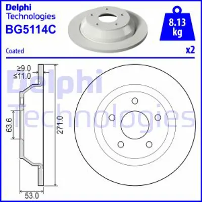 DELPHI BG5114C Arka Fren Dıskı Ford Puma 17> L1TC2A315AA