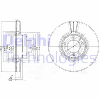 DELPHI BG9005 Fren Dıskı (Teklı Paket) Delıksız On  530 535 540 11/1999 > 12/2003 34116767059