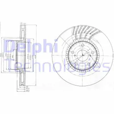 DELPHI BG9012 Fren Dıskı (Teklı Paket) Delıklı Ã–n; Sag Gs200t Gs250 Gs300 Gs300h Gs430 Gs450h Is200t Rc200 4351230350