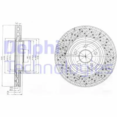 DELPHI BG9014 Fren Dıskı (Teklı Paket) Delıklı Ã–n S430 S50009/1998 > 12/2002 A2204211812