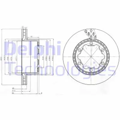 DELPHI BG9015 Arka Fren Aynası Cıft Teker Crafter Sprınter 5t 06 / 06> 2E0615601 A9064230112