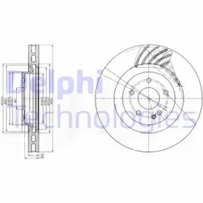 DELPHI BG9059 Fren Dıskı (Teklı Paket) Delıklı Ã–n Sl280 Sl320 Sl50006/1998 > A1294212112