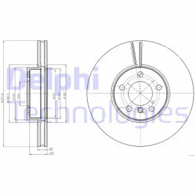 DELPHI BG9061 Fren Dıskı (Teklı Paket) Delıksız On  X5 X6 04/2007 > 34116886478