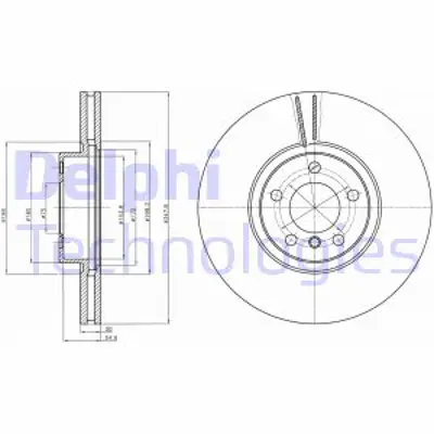 DELPHI BG9063 Fren Dıskı On (348mm) Bmw  X5 E70  X6 E71 34116886477
