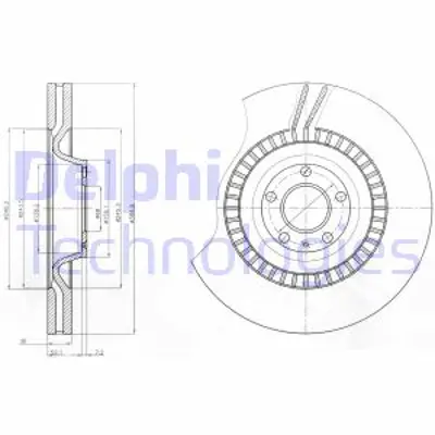 DELPHI BG9070C Fren Dıskı (Teklı Paket)   Boyalı Delıklı Ã–n S807/2006 > 4E0615301K