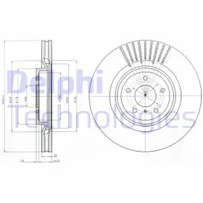 DELPHI BG9073C Fren Dıskı (Teklı Paket) Boyalı Delıksız On Infınıtı   Fx30d Fx50 G37 Q60  370 Z 10/2008 > 40206JL00A