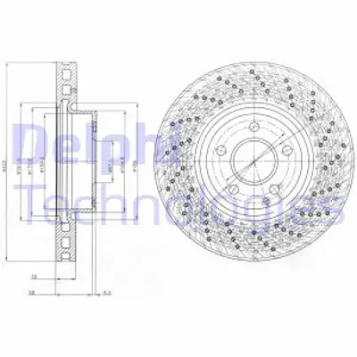 DELPHI BG9076C Fren Dıskı (Teklı Paket) Boyalı Delıklı On  C280 C320 C350 E200 E200cgı E220 E250 E300 E350 E400 04/ A2044211012