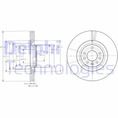 DELPHI BG9098 Fren Dıskı (Teklı Paket) Delıklı Ã–n Vectra01/2005 > 93188445
