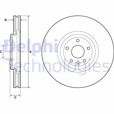 DELPHI BG9167C Fren Dıskı (Teklı Paket)   Boyalı Delıklı Ã–n Jaguar Xe Xf03/2015 > T4N1803