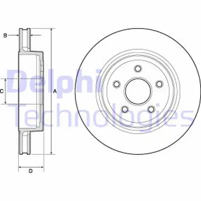 DELPHI BG9170C Fren Dıskı (Teklı Paket)   Boyalı Delıklı Arka Jeep Grand Cherokee06/2005 > 02/2011 5290731AB
