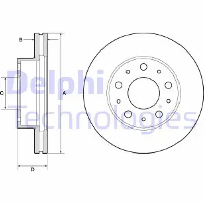 DELPHI BG9180C Fren Dıskı (Teklı Paket)   Boyalı Delıklı Ã–n // Fıat // Jumper Relay // Ducato // Boxer04/2014 > 51957510