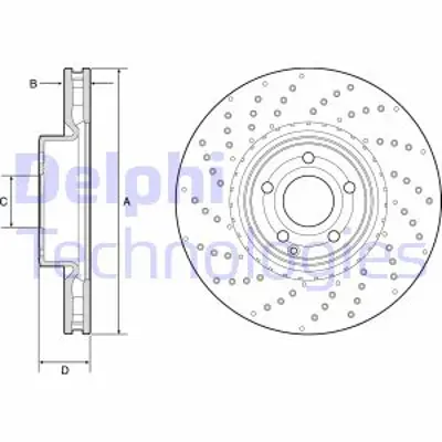 DELPHI BG9216C Fren Dıskı (Teklı Paket)   Boyalı Delıklı Ã–n Sl350 Sl400 Sl50012/2011 > 2314211012